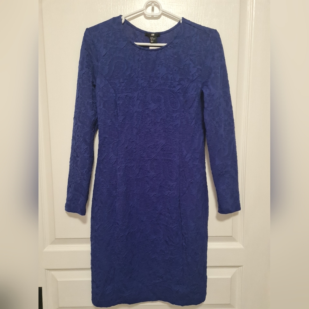 H&M Bodycon Blue Lace Dress (Medium) NWT